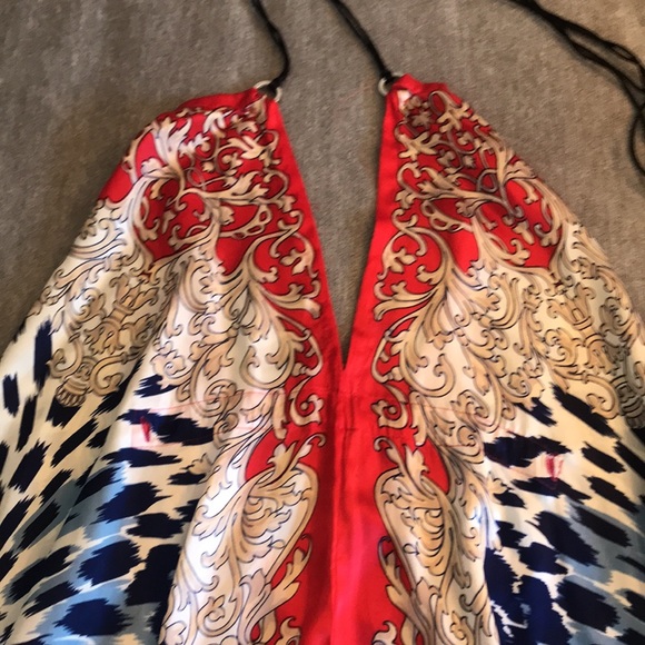 Red, white, blue satin dress or beach cover up one size fits all - Picture 8 of 9